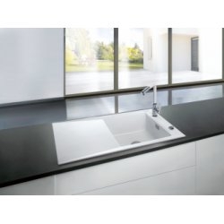 Evier de cuisine SIRO 1 grand bac Blanc brillant