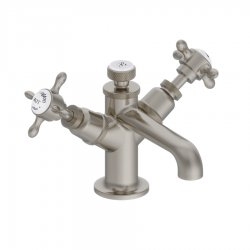 Mélangeur de lavabo rétro GUILD Nickel Brossé monotrou Mélangeur de lavabo rétro GUILD Nickel Brossé monotrou