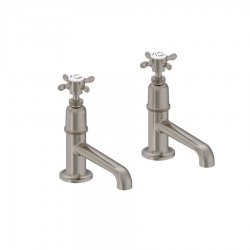 Mélangeur de lavabo rétro GUILD Nickel Brossé 2 trous Mélangeur de lavabo rétro GUILD Nickel Brossé 2 trous