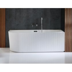 Baignoire d'angle NONNA cannelée 80x170cm Blanc - Angle à droite Baignoire d'angle NONNA cannelée 80x170cm Blanc - Angle à droite