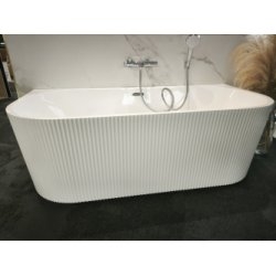 Baignoire semi-ilot Blanche cannelée 80x170 NONNA Baignoire semi-ilot Blanche cannelée 80x170 NONNA