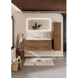 Meuble double vasque NEPTUNE Héritage Chêne 120 - Miroir Reflet