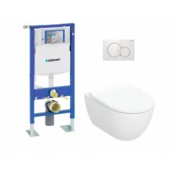 Pack complet WC Geberit UP320 + Cuvette ACANTO TurboFlush + Plaque Blanche