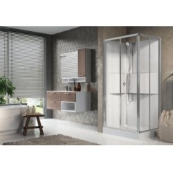 Cabine de douche MEDIA A 100x70cm - Mécanique - Silver