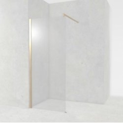 Paroi de douche Fixe KUADRA H Transparent 30cm - Profilé Or Brossé