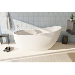 Baignoire ilot autoportante BALI 170x75 cm avec robinetterie intégrée