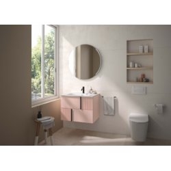 Meuble de salle de bain CANOPEE Laque Rose pâle satiné Meuble de salle de bain CANOPEE Laque Rose pâle satiné