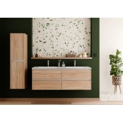 Meuble double vasque JUPITER 3.0 Bois Clair 140cm - Sans miroir Meuble double vasque JUPITER 3.0 Bois Clair 140cm - Sans miroir