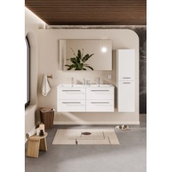 Meuble NEPTUNE Blanc 120 cm - Miroir Elégance Meuble NEPTUNE Blanc 120 cm - Miroir Elégance