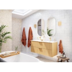 Meuble double vasque SWING Canelé Chêne Clair