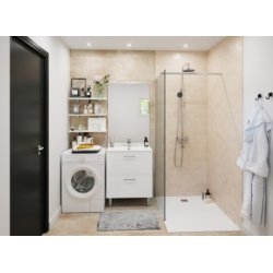 Meuble 2 tiroirs CHANGO Blanc Mat 60cm Meuble 2 tiroirs CHANGO Blanc Mat 60cm