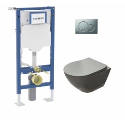 Pack Geberit UP320 + Cuvette sans bride KELOS Flush Gris Clair + Plaque Sigma Blanc Pack Geberit UP320 + Cuvette sans bride KELOS Flush Gris Clair + Plaque Sigma Blanc
