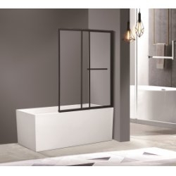 Pare-bain coulissant LOFT BLACK 1200x1400 mm Profilé Noir