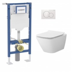 Pack WC Geberit UP320 + Cuvette sans bride Mesto Square+ Plaque Sigma Blanc
