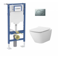 Pack WC Geberit UP320 + Cuvette sans bride Mesto Square + Plaque Chromé Mat Pack WC Geberit UP320 + Cuvette sans bride Mesto Square + Plaque Chromé Mat