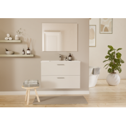 Meuble de salle de bain TIXIKIT 80 en kit - 2 tiroirs - Blanc Brillant Meuble de salle de bain TIXIKIT 80 en kit - 2 tiroirs - Blanc Brillant