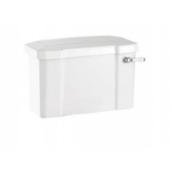 Réservoir WC 510 bas rétro Burlington avec levier chromé/blanc - C1