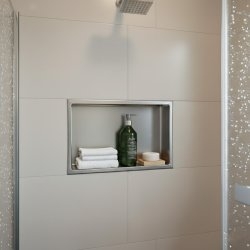 Niche murale de douche, étagère encastrable douche acier Inox Brossé - 30x60cm