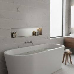 Niche murale de douche, étagère encastrable douche acier Inox Brossé - 30x90cm