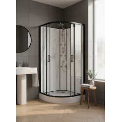 Cabine 1/4 de rond INDUSTRY ROUND Marble - 90 cm