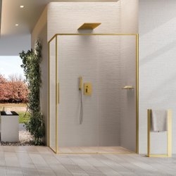 Paroi de douche d'angle coulissante RIGA 2P+F