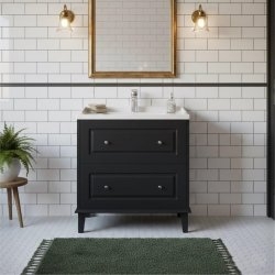 Meuble de salle de bain RETRO Noir mat 