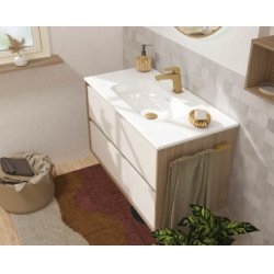 Meuble de salle de bains MONTANA Cachemire et Noyer Americain