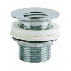 Bonde à écoulement libre pour lavabo, grille laiton chromé