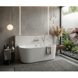 Baignoire semi-ilot NONNA cannelée