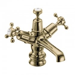 Mitigeur de lavabo Or Claremont Regent avec bonde 