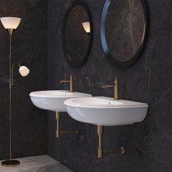 Vasque suspendue CHARME monotrou L70cm Blanc brillant