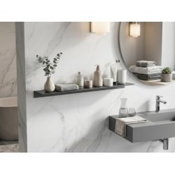 EN STOCK | Etag&egrave;re murale ALU de salle de bains Noir - 120cm