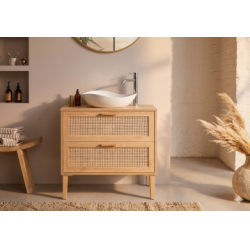 Meuble de salle de bains CANAGE 80cm 2 Tiroirs