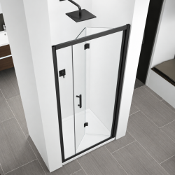 Paroi de douche pliante ZEPHYROS 2.0 S - Noir Mat