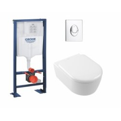 EN STOCK | Pack WC Grohe Rapid SL + Cuvette Skyla TwistFlush + Plaque Blanche