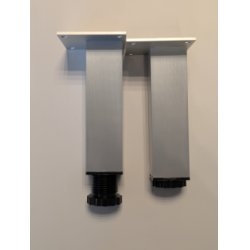 Jeu de 2 pieds de meuble 15cm Alu anodisé brossé