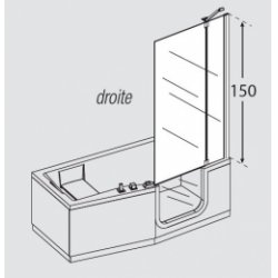 Pare baignoire Iris COMBY version droite Novellini