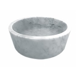 Vasque à poser en pierre ronde blanc marbré diamètre 42cm UR2006 Vasque à poser en pierre ronde blanc marbré diamètre 42cm UR2006