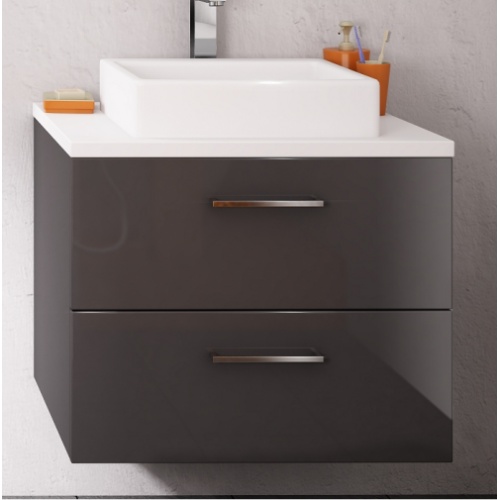 Meuble simple vasque LOFT 70 cm Opale Anthracite Loft graphite brillant et orangé brillant zoom 2 Meuble simple vasque LOFT 70 cm Opale Anthracite Loft graphite brillant et orangé brillant zoom 2