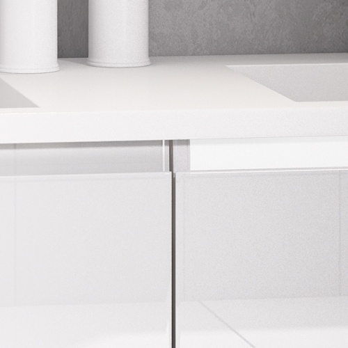 Meuble double vasque VOGUE/LOFT 140 Boréale Blanc Vogue prise de main laque blanc brillant zoom Meuble double vasque VOGUE/LOFT 140 Boréale Blanc Vogue prise de main laque blanc brillant zoom