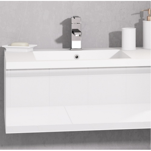 Meuble double vasque VOGUE/LOFT 140 Boréale Blanc Vogue prise de main laque blanc brillant zoom 2 Meuble double vasque VOGUE/LOFT 140 Boréale Blanc Vogue prise de main laque blanc brillant zoom 2