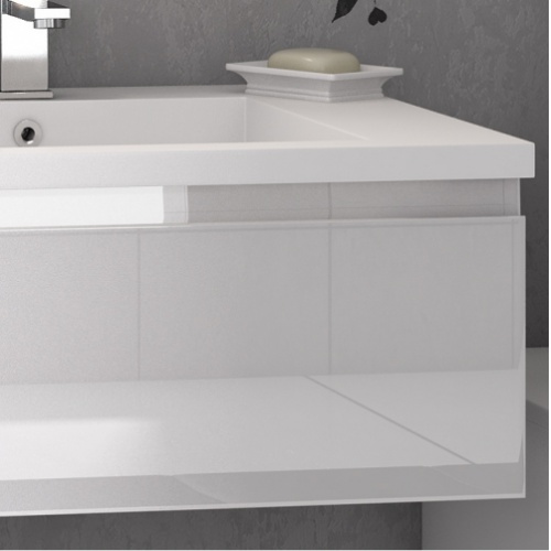 Meuble double vasque VOGUE/LOFT 140 Boréale Blanc Vogue prise de main laque blanc brillant zoom 3 Meuble double vasque VOGUE/LOFT 140 Boréale Blanc Vogue prise de main laque blanc brillant zoom 3