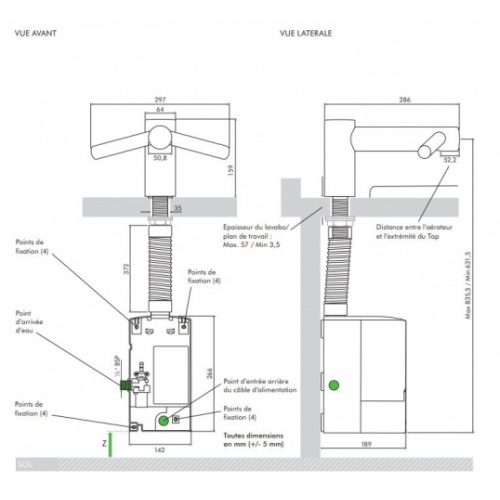 Sèche-mains / Robinet Dyson airblade Wash+Dry Court - WD04COURT Ab09 cote Sèche-mains / Robinet Dyson airblade Wash+Dry Court - WD04COURT Ab09 cote