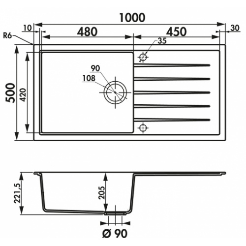 Evier de cuisine Premium Grande cuve Nera - EV40011VM118** Ev40011 pl Evier de cuisine Premium Grande cuve Nera - EV40011VM118** Ev40011 pl