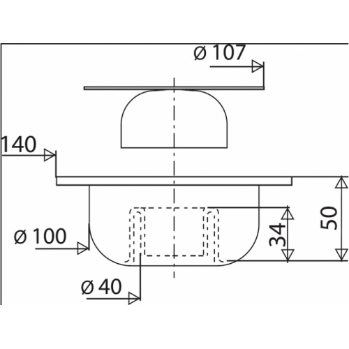 Bonde de sol carrée sortie verticale 140x140mm - 462300 462300 cote Bonde de sol carrée sortie verticale 140x140mm - 462300 462300 cote