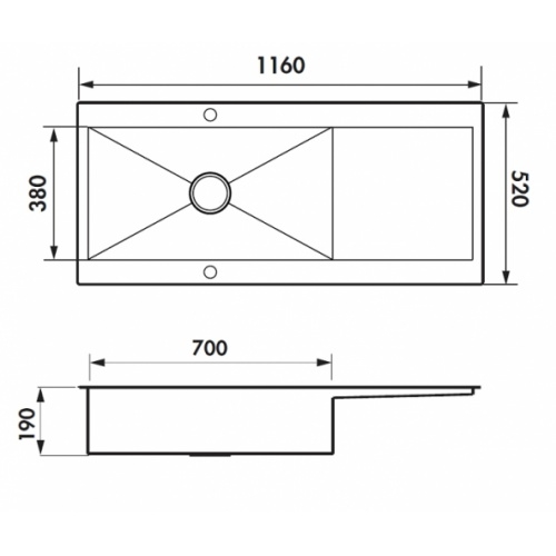 Evier de cuisine Inox 1 grande cuve Roma Plus EV56021E Ev56021 cote Evier de cuisine Inox 1 grande cuve Roma Plus EV56021E Ev56021 cote