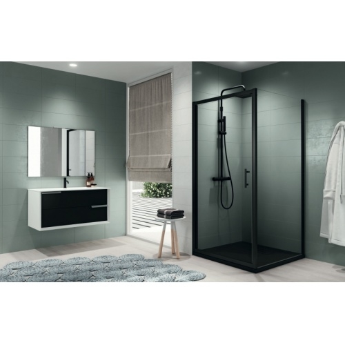 Porte de douche pivotante ZEPHYROS 2.0 G Noir Mat - Transparent - 100cm Zephyrosg+f 1h Porte de douche pivotante ZEPHYROS 2.0 G Noir Mat - Transparent - 100cm Zephyrosg+f 1h