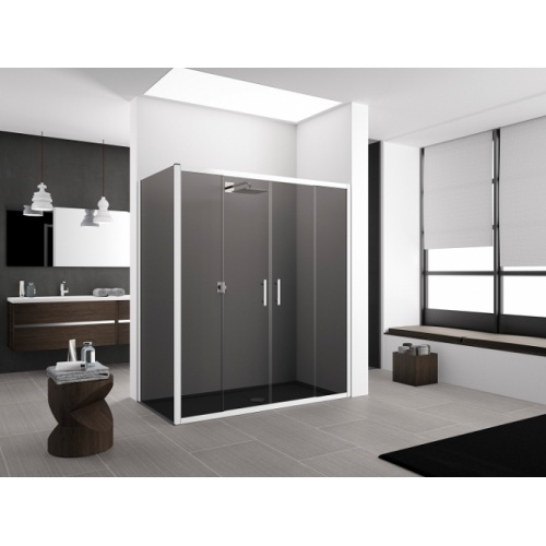 Porte coulissante Zephyros 2A 150cm verre Fumé, profilés Silver Zephyros2a 54a Porte coulissante Zephyros 2A 150cm verre Fumé, profilés Silver Zephyros2a 54a