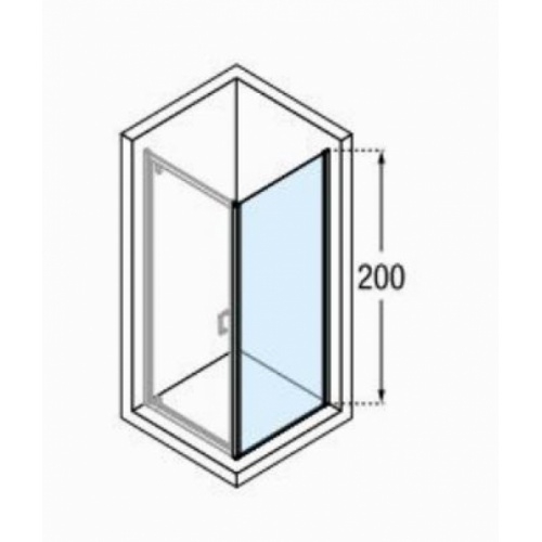 Paroi fixe latérale ZEPHYROS 2.0 F 80cm - Transparent - Silver