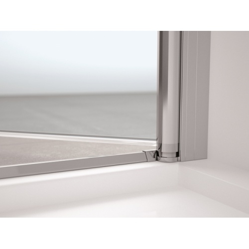Paroi d'angle Young 2.0 GS+F Droite 80x80cm Transparent Silver 0 charnière relevable